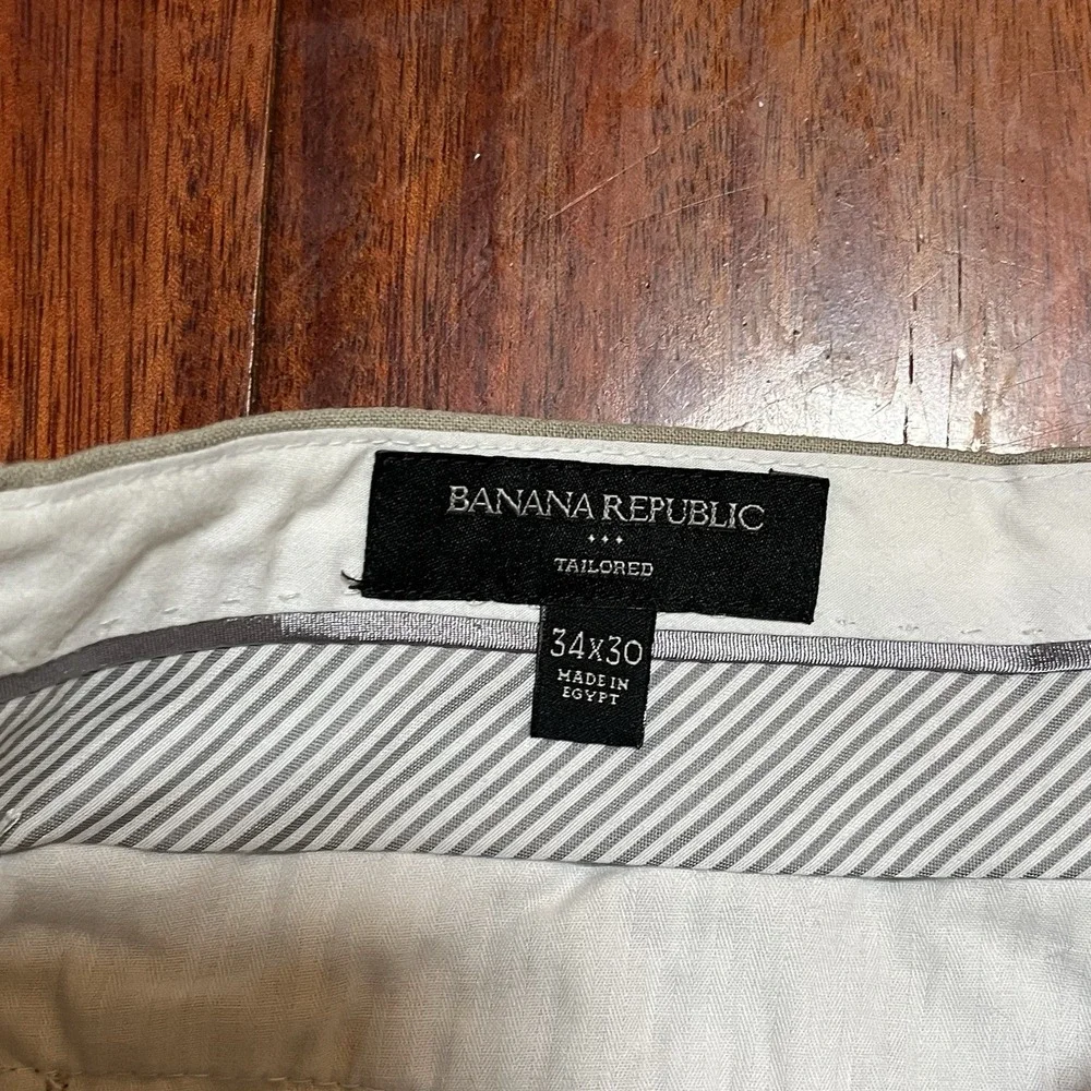 Banana Republic Pants Mens 34x30 Linen Blend Tailored Fit Dress Trousers Preppy